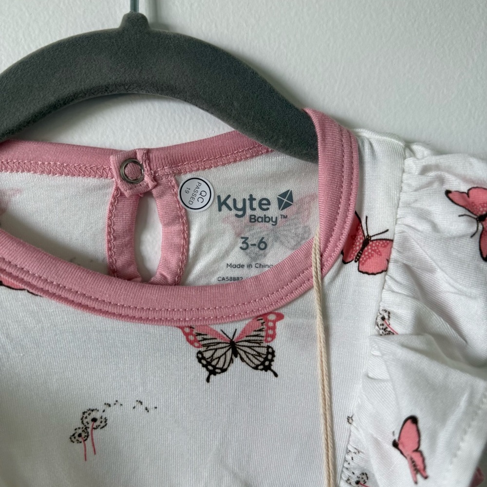 Kyte BABY Pink Butterfly Bubble Romper - Picture 2 of 3